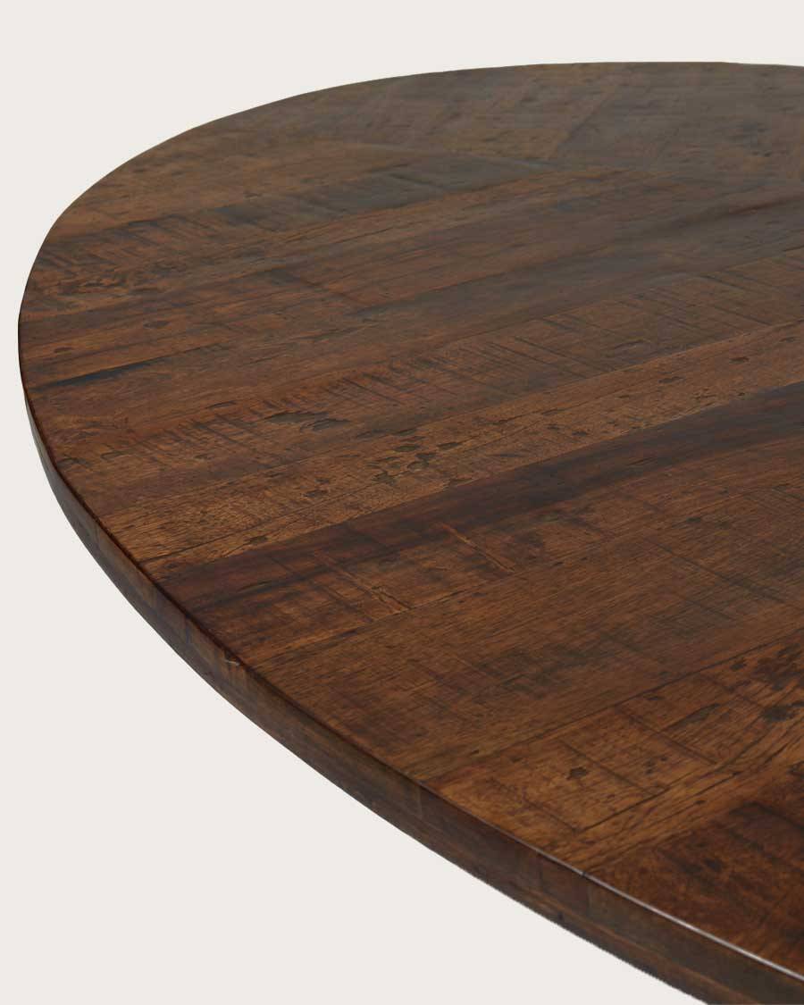 Leaf - Table repas ovale en manguier et métal doré L160 cm 8 pers. - UNIQKA - Image 7