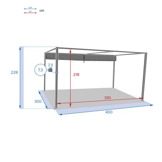 Hesperide - Tonnelle rectangulaire "Palmeira" ardoise 4x3m en aluminium traité époxy Hespéride - Image 6