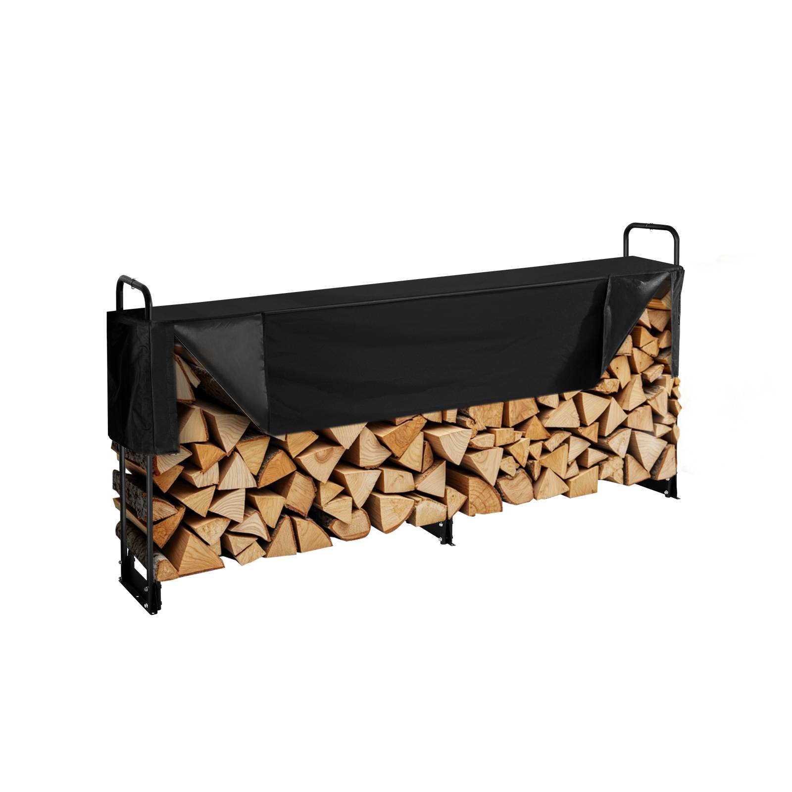 VEVOR Abri à buches 259x36x117 cm avec couverture 600D, pour 1/2 corde de bois en intérieur/extérieur. - Image 1
