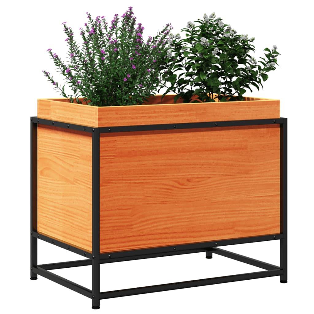 Jardinière | Pot de fleurs | Cache-pot | Bac à fleurs cire marron 60x40x50 cm bois de pin massif - Image 4