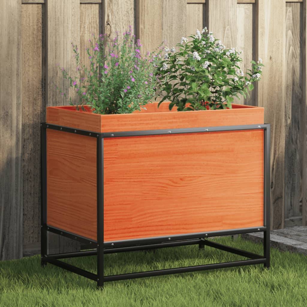 Jardinière | Pot de fleurs | Cache-pot | Bac à fleurs cire marron 60x40x50 cm bois de pin massif - Image 2