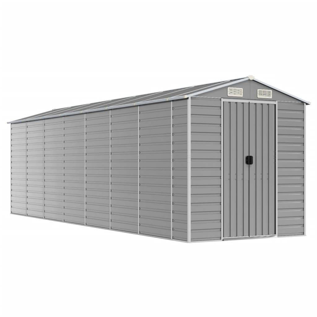 Vidaxl - Abri de jardin gris clair 191 x 640 x 198 cm en acier galvanisé vidaXL 3188248 - Image 2