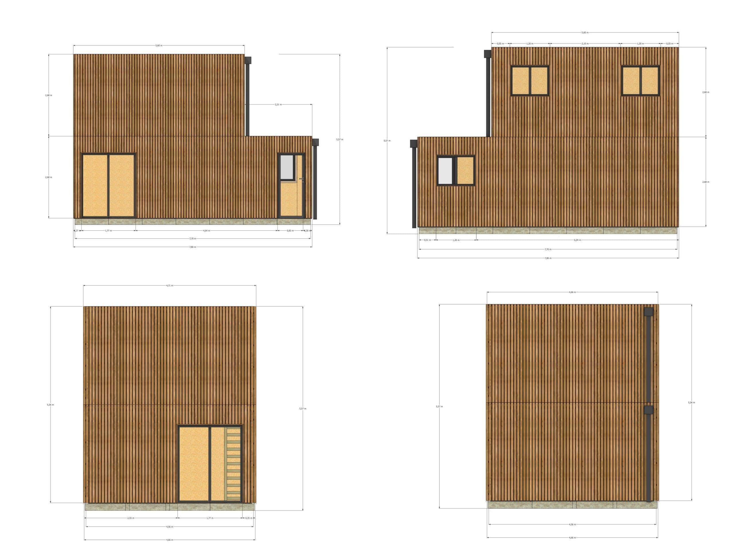 Studio de jardin bien isolé en bois 7,7 x 4,6 x 2,7 m / isolation RE2020 avec mezzanine et terrasse / menuiseries alu k-line - Image 4
