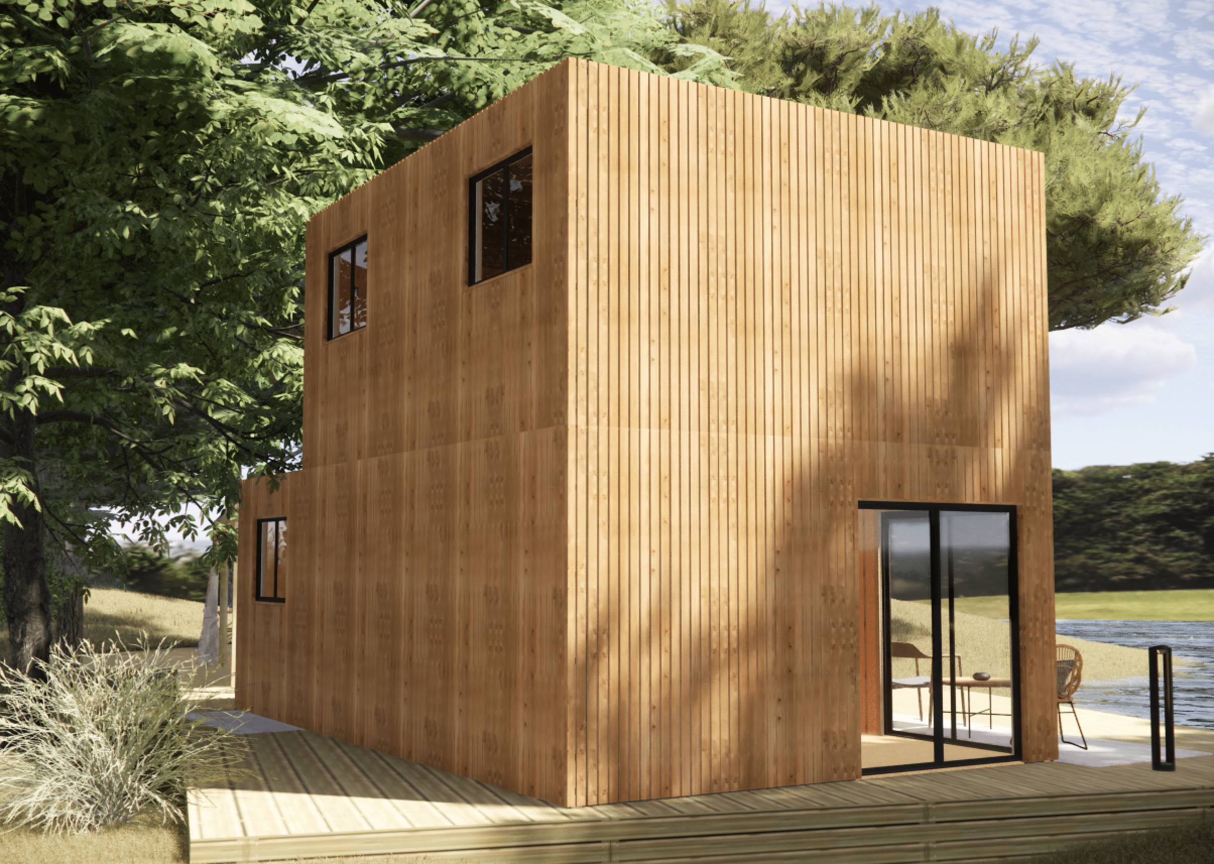 Studio de jardin bien isolé en bois 7,7 x 4,6 x 2,7 m / isolation RE2020 avec mezzanine et terrasse / menuiseries alu k-line - Image 10