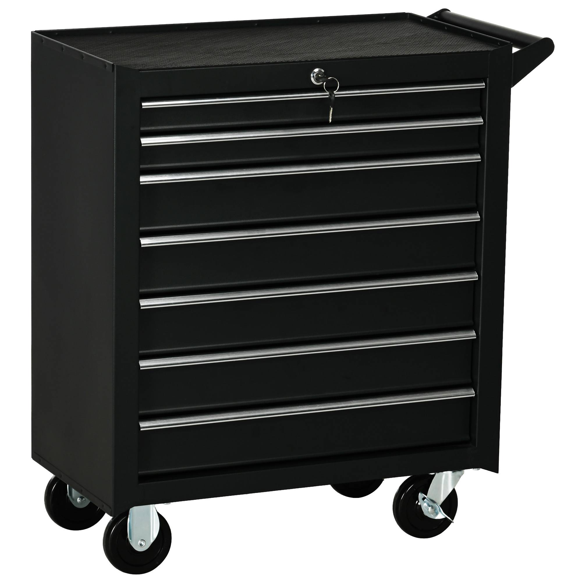 Sans Marque - Chariot outils, 2 petits & 5 grands tiroirs, acier, 150 kg, 69 x 33 x 75 cm, rouge - Image 2