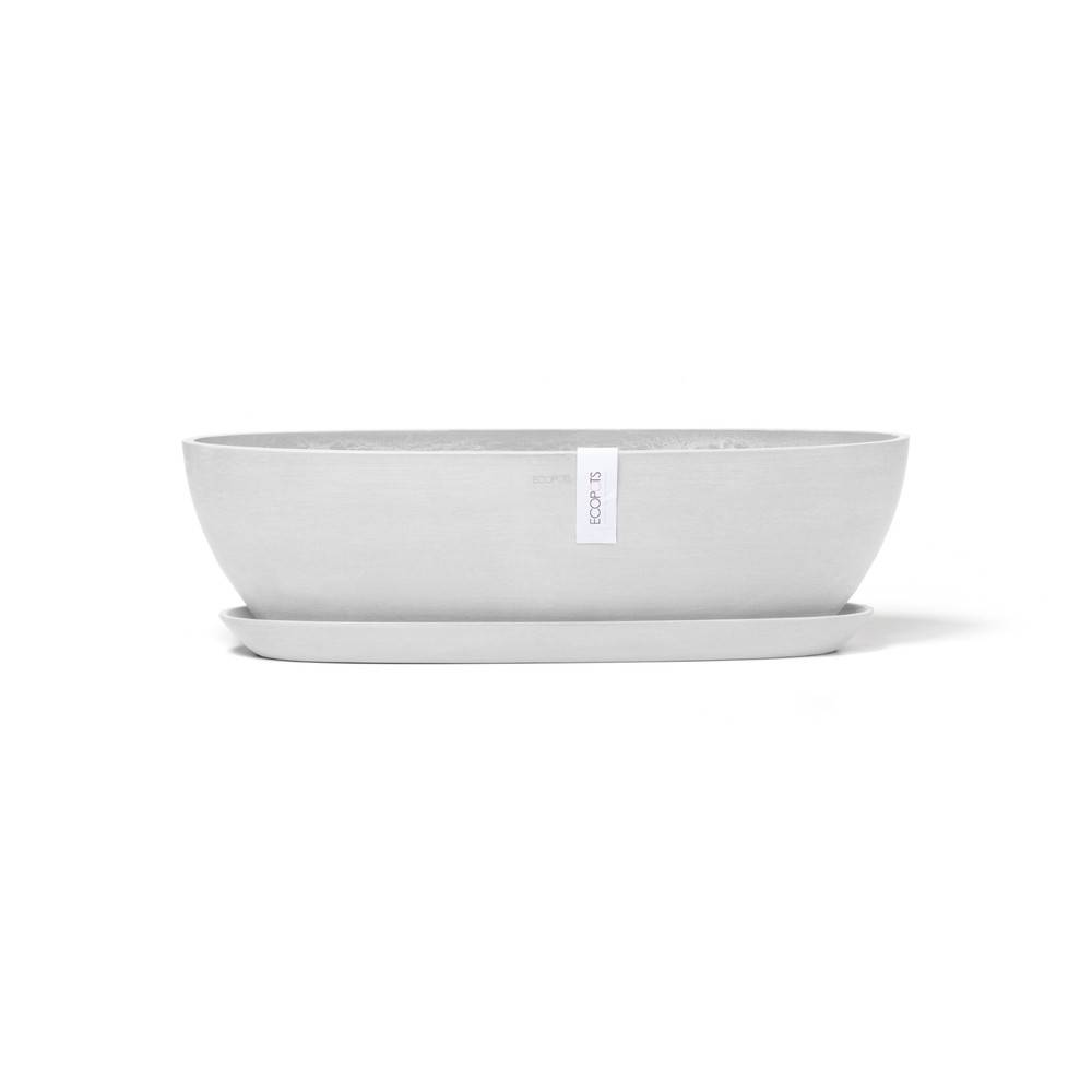 Ecopots - Soucoupe Sofia Long Blanc Pur - 49,4 x 13,6 x H. 3 cm ECOPOTS