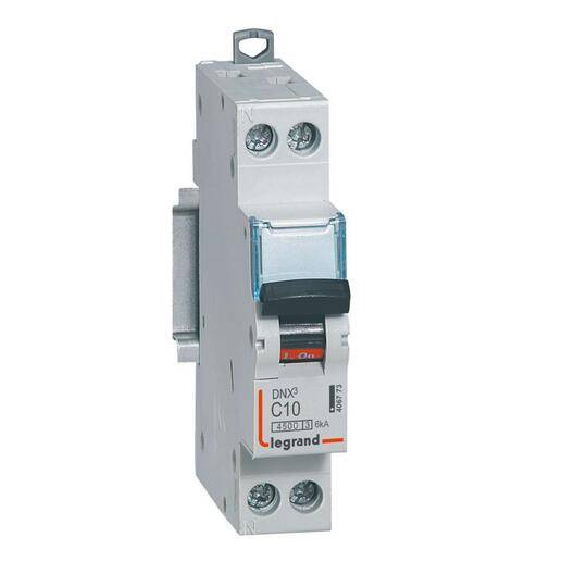 Legrand - Disjoncteur DNX³ 4500 6kA borne à vis 1 module 1P+N 230V 10A - LEGRAND - 406773 - Image 1