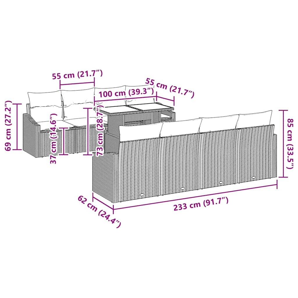 Salon de Jardin Beige et Gris Clair 7 Pièces avec Canapés pour Espace Détente Tendance et Doux – ComfortXL Outdoor Living - Image 8
