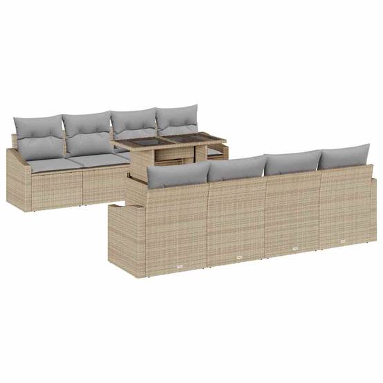 Salon de Jardin Beige et Gris Clair 7 Pièces avec Canapés pour Espace Détente Tendance et Doux – ComfortXL Outdoor Living - Image 2