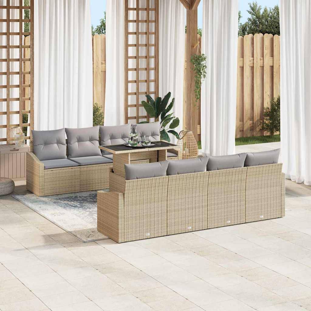 Salon de Jardin Beige et Gris Clair 7 Pièces avec Canapés pour Espace Détente Tendance et Doux – ComfortXL Outdoor Living - Image 3