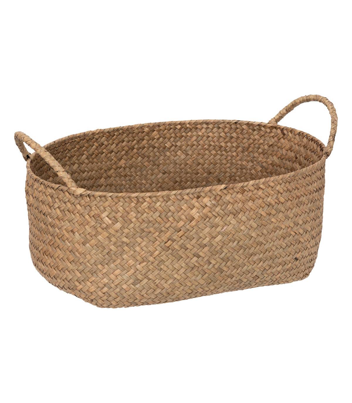 Lot de 3 Paniers de rangement Marron en fibre naturelle L 50 L 42 et L 35 cm - Image 3