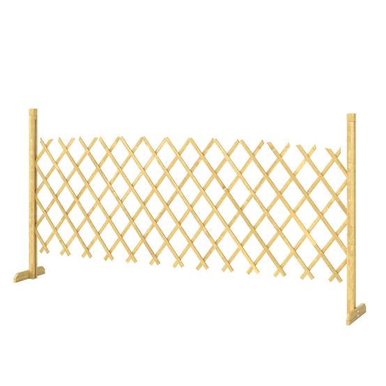 Barrière de jardin extensible bois de sapin naturel 180 x 30 x 90 cm - PANGIVO - Image 2