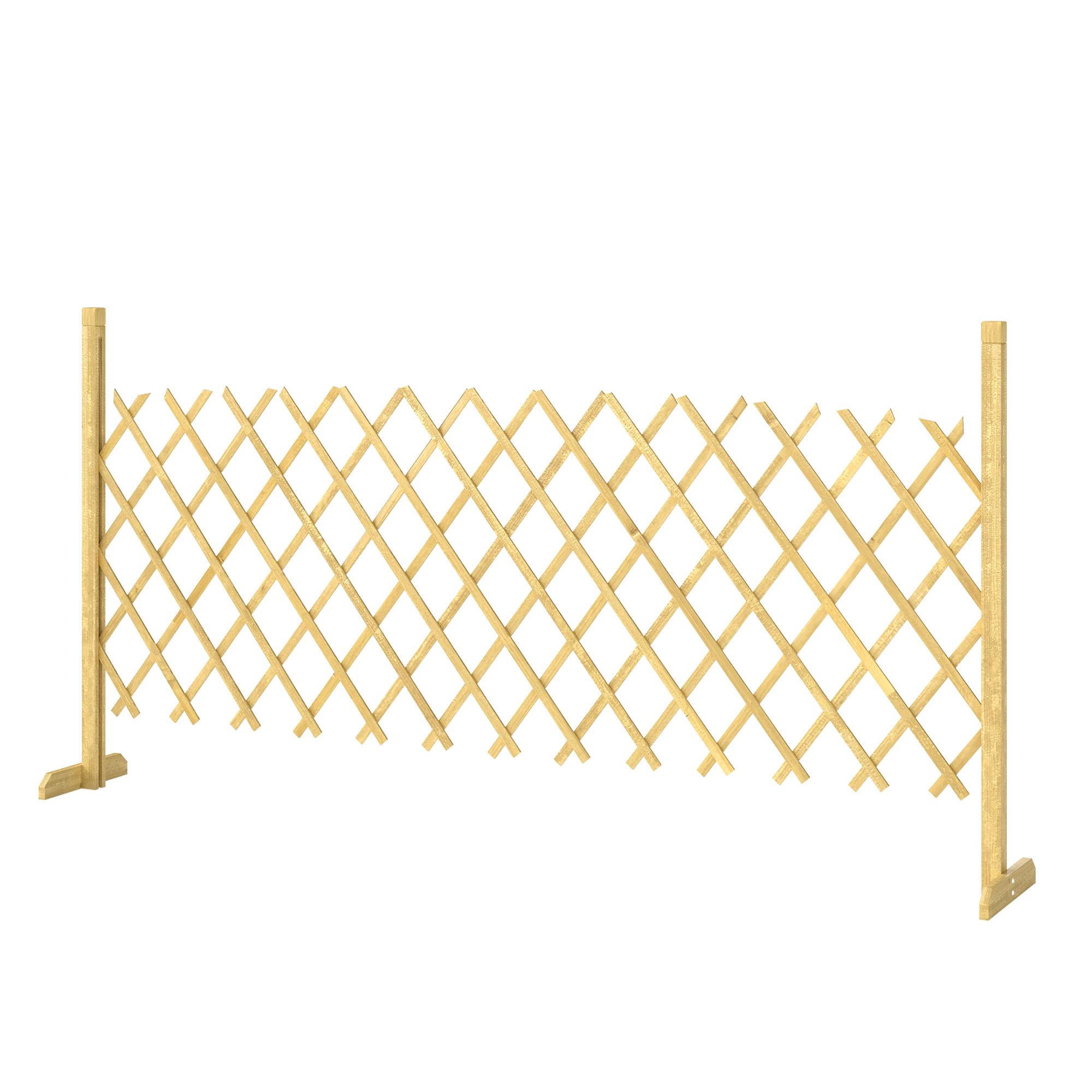 Barrière de jardin extensible bois de sapin naturel 180 x 30 x 90 cm - PANGIVO - Image 2