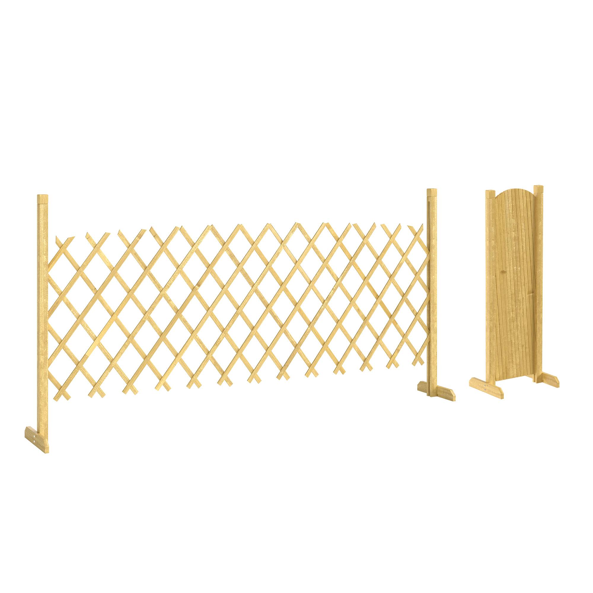 Barrière de jardin extensible bois de sapin naturel 180 x 30 x 90 cm - PANGIVO