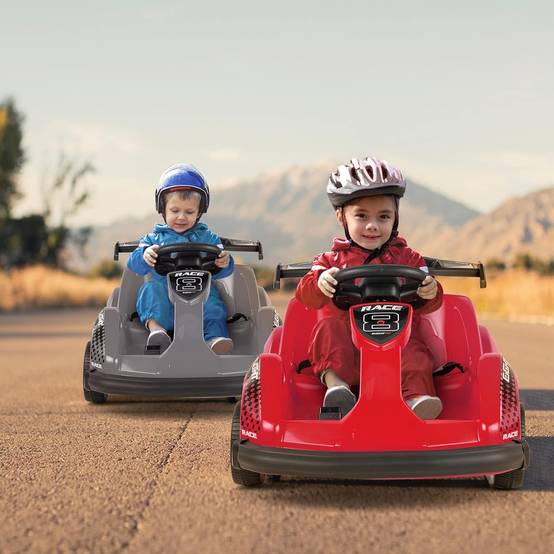0 - Kart à pédales voiture pour enfants - ORYXEARTH - Gris - 6V - Electrique - 4 roues - Image 3