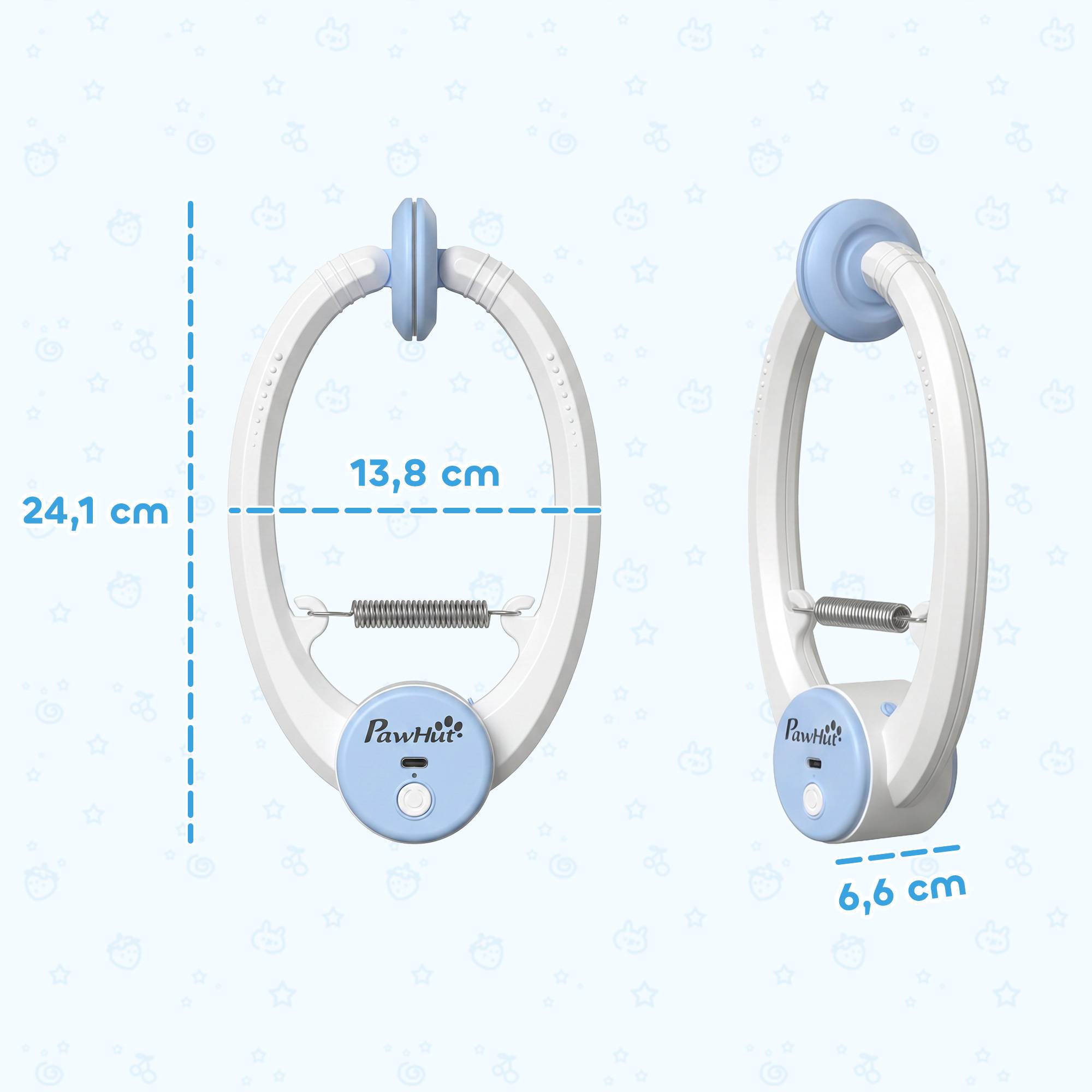 Sans Marque - Souris interactive pour chat, rechargeable par USB et à suspendre à la porte, en forme de souris rebondissante, 24,1 x 13,8 x 6,6 cm, blanche. - Image 5