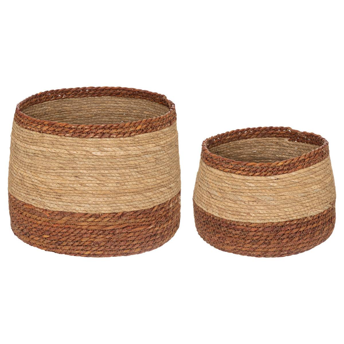 Lot de 2 Paniers de rangement Bicolore D 38 et D 30 cm - Image 1