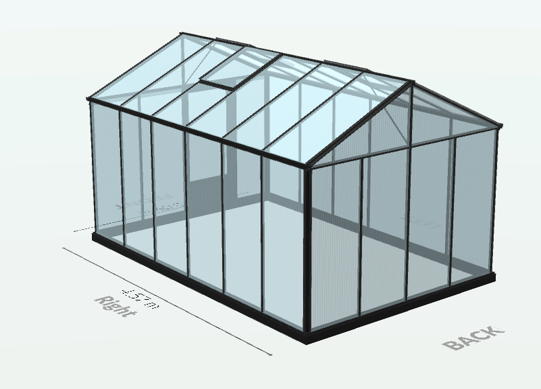 Serre en polycarbonate 8mm alvéolés - Euro Maxi - Laquée - 15m² - Noir fonce - L'atelier des serres - Image 8