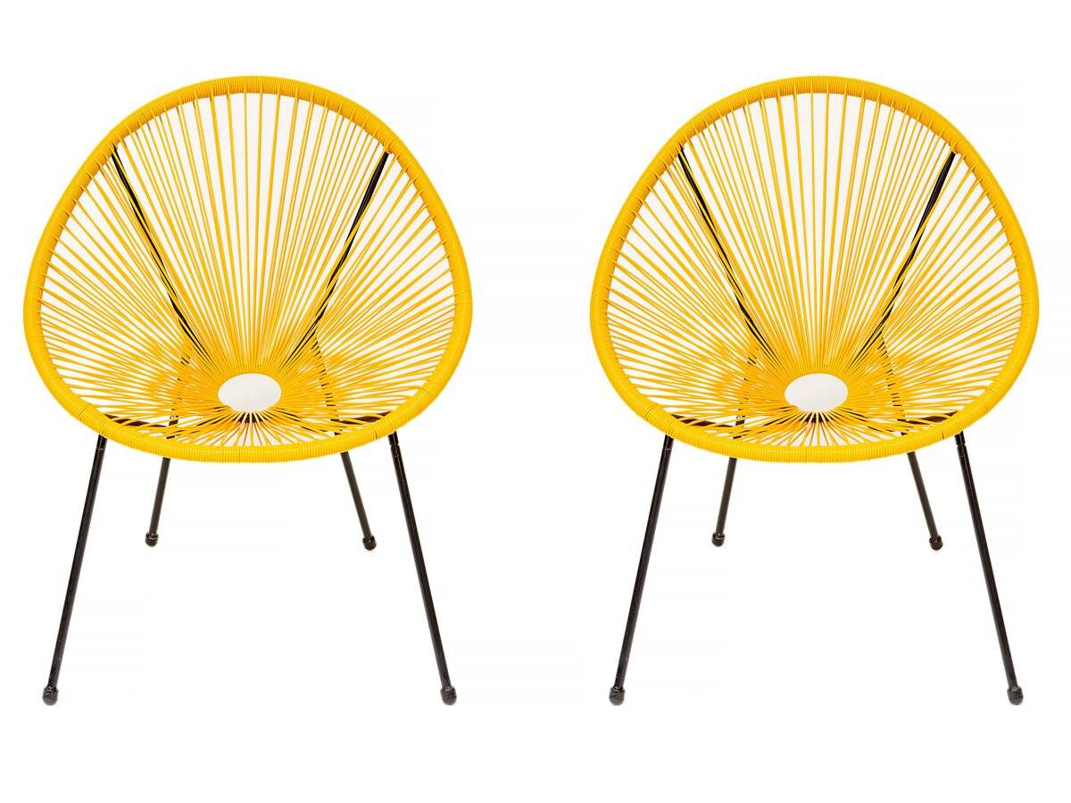 Lot De 2 Fauteuils De Jardin "ania" - Jaune -habitat Et Jardin - Image 1