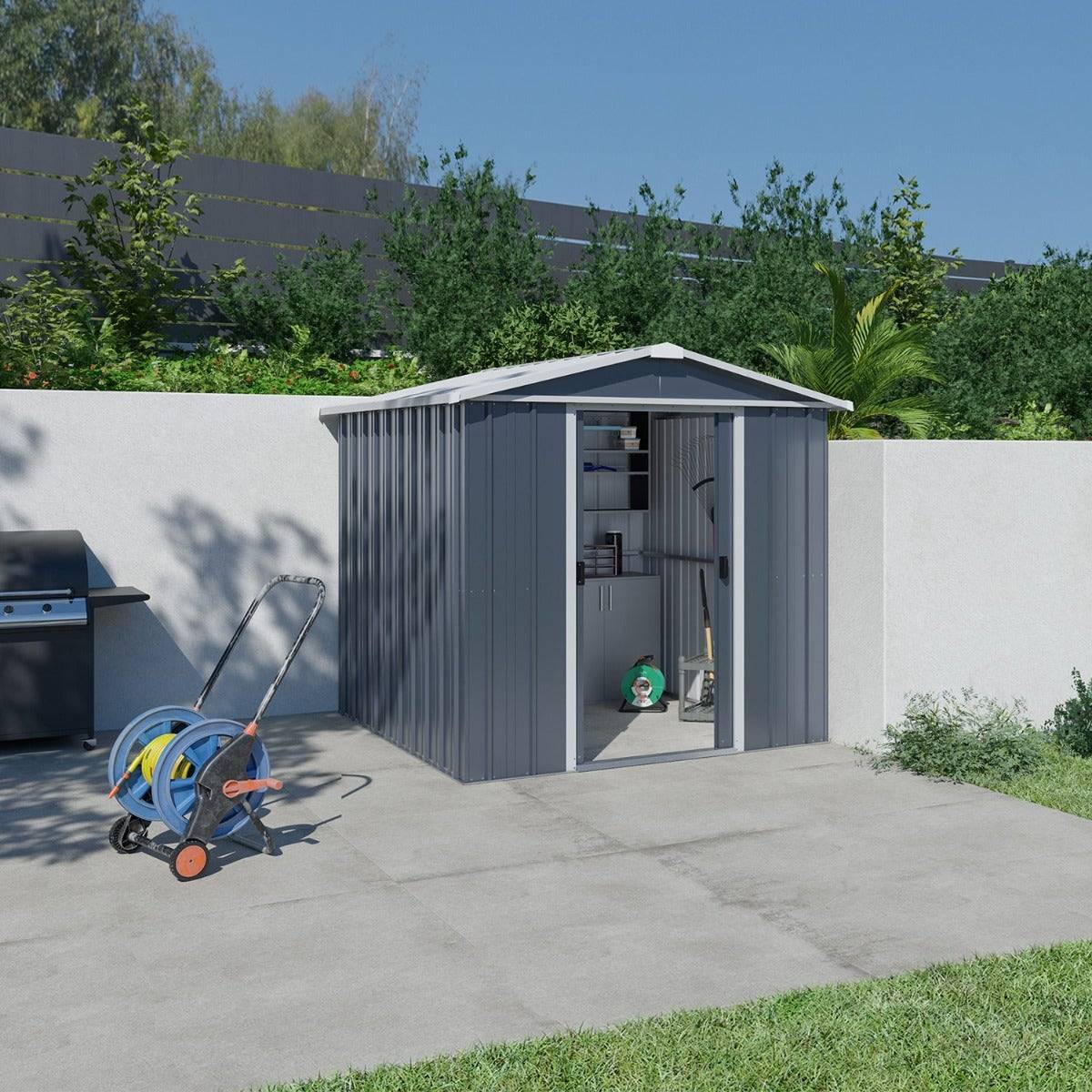 Yardmaster - Abri de jardin métal gris 3,85 m2 Yardmaster + kit d'ancrage - Image 8