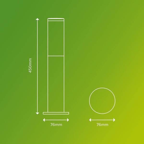 Philips - Borne extérieure PHILIPS Utrecht - Métal - LED - 1x20W - Gris - Contemporain - Design - Image 6