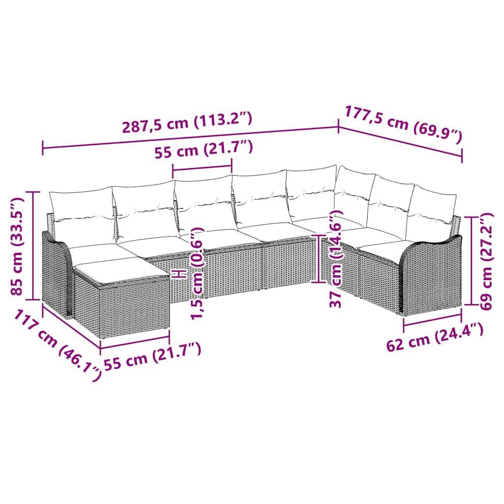 ComfortXL - Salon de Jardin 8 Places en Poly Rotin Modulable avec Coussins Gris Clair – ComfortXL Outdoor Living - Image 8