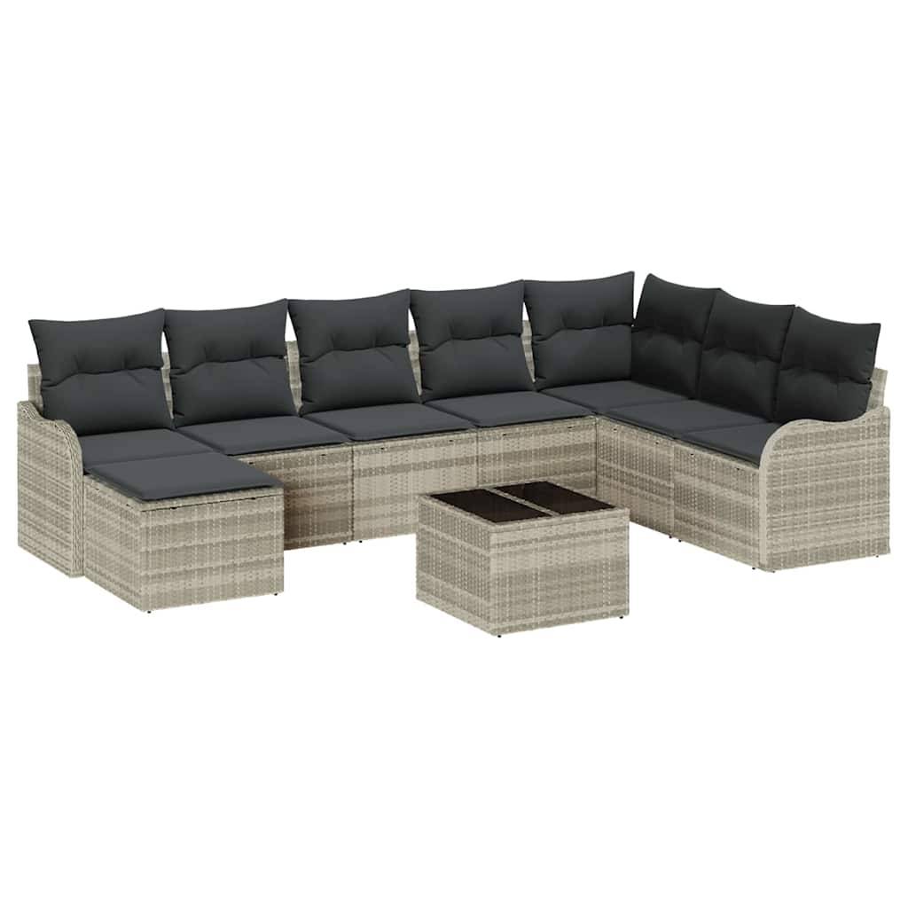 ComfortXL - Salon de Jardin 8 Places en Poly Rotin Modulable avec Coussins Gris Clair – ComfortXL Outdoor Living - Image 2