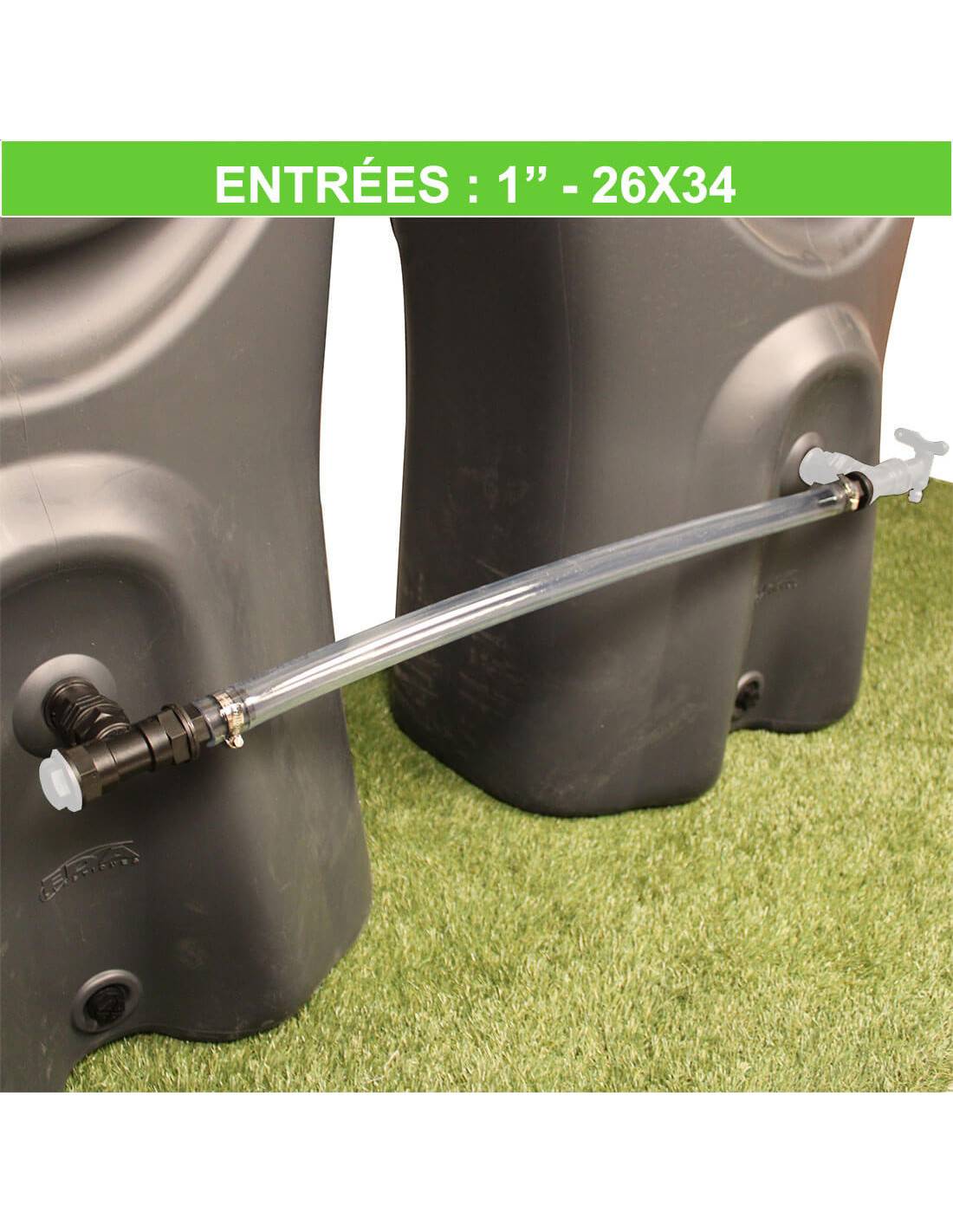 Kit d'extension souple pour récupérateurs d'eau de pluie (filetage 1" - 26x34) - Image 1