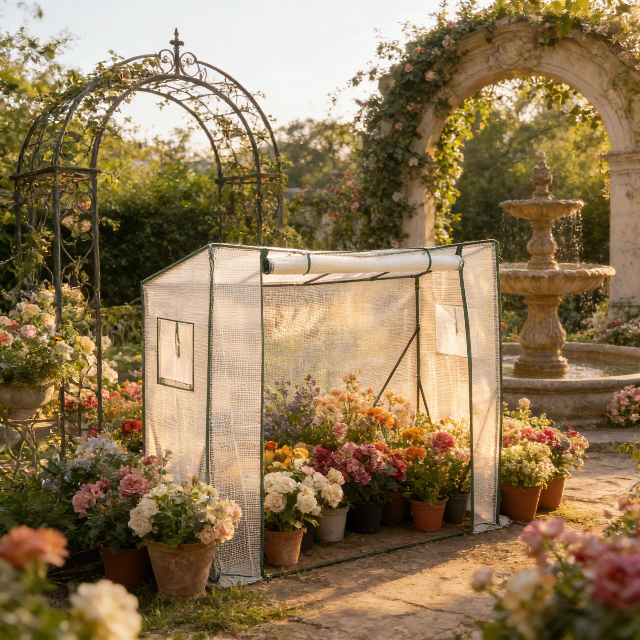Serre de jardin tomates PE et Acier protection plantes hivernage 200x77x169cm Blanc - ComfortXL Outdoor Living - Image 1