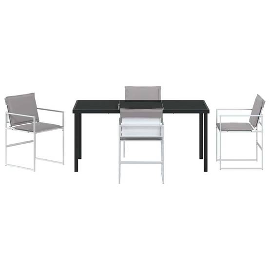 Ensemble de salle à manger de jardin acier et textilène blanc 160 x 80 x 73 cm, Poids:49.2kg - PANGIVO - Image 7