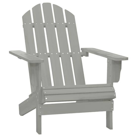 ComfortXL - Fauteuil de Jardin Adirondack Bois de Sapin avec Table Basse Assortie Gris – ComfortXL Outdoor Living - Image 5