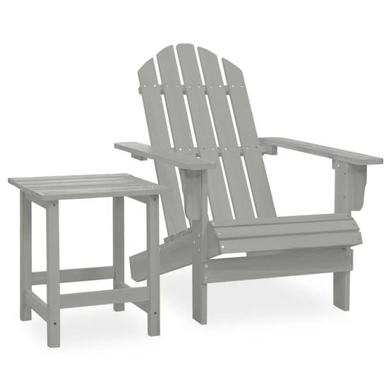 ComfortXL - Fauteuil de Jardin Adirondack Bois de Sapin avec Table Basse Assortie Gris – ComfortXL Outdoor Living - Image 1