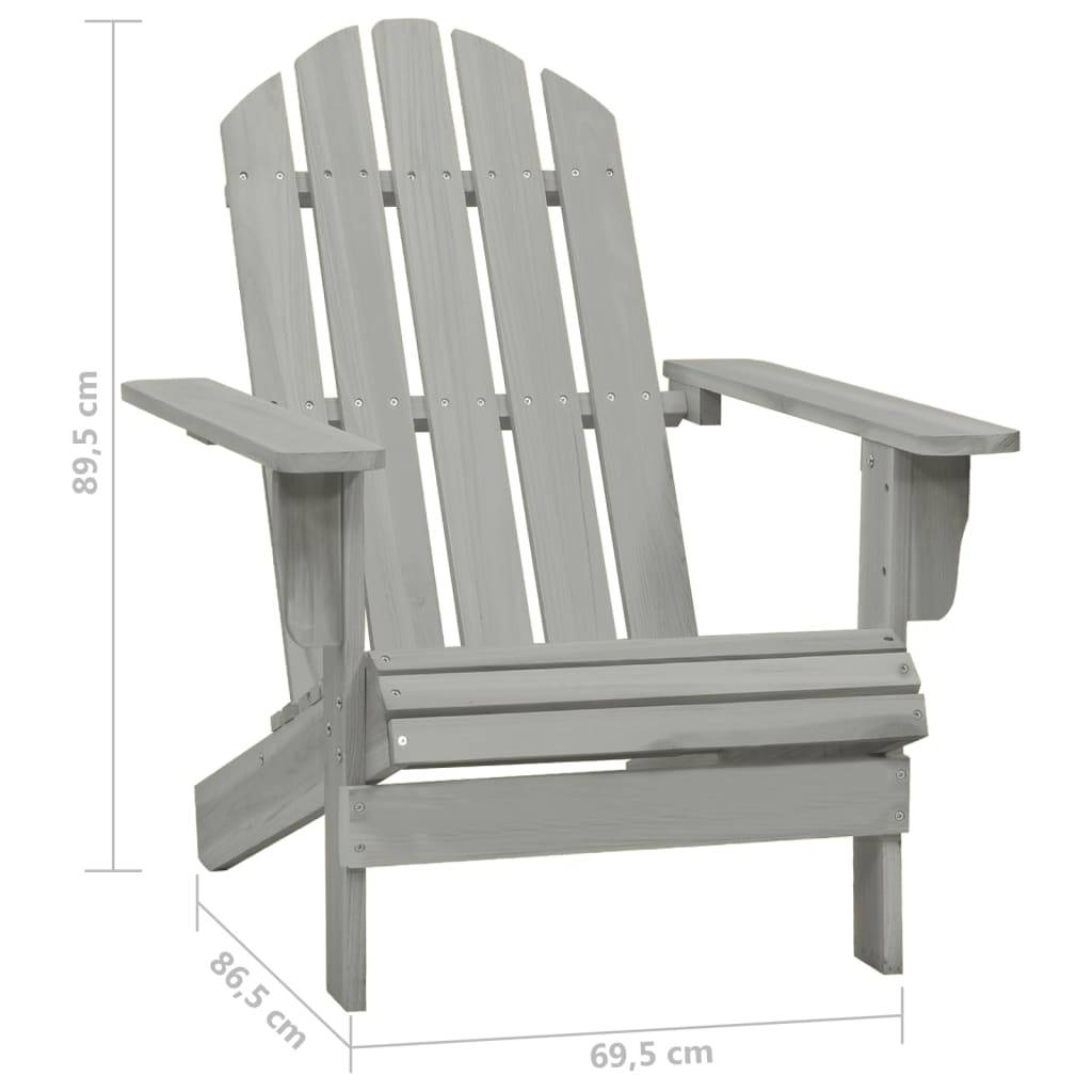 ComfortXL - Fauteuil de Jardin Adirondack Bois de Sapin avec Table Basse Assortie Gris – ComfortXL Outdoor Living - Image 4