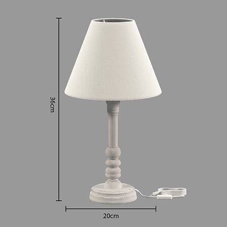 Lampe à Poser en Bois "Leo" 36cm Blanc - Image 4