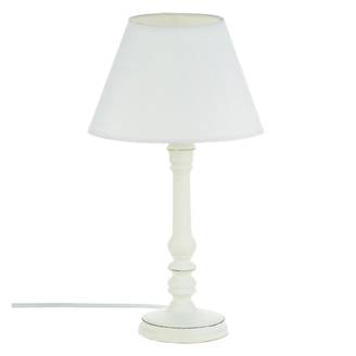 Lampe à Poser en Bois "Leo" 36cm Blanc