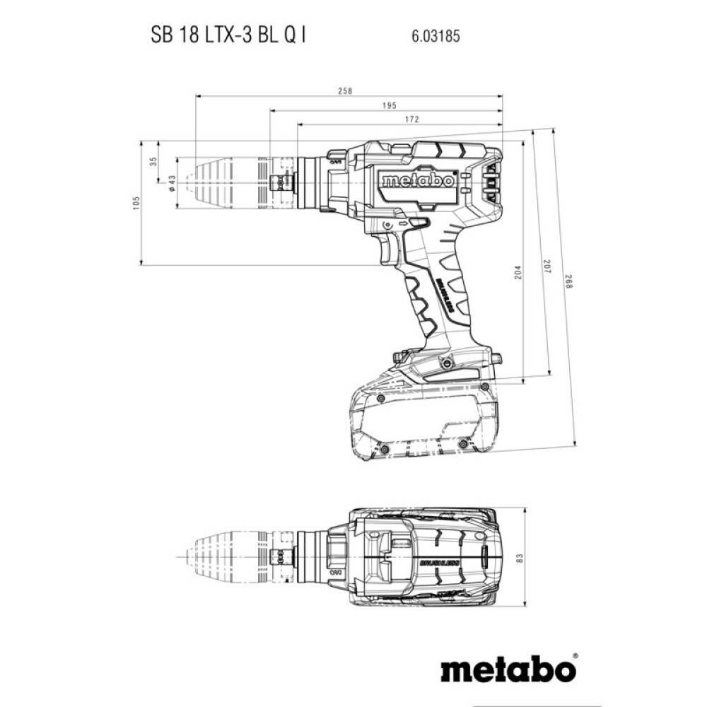 Metabo - Perceuse à percussion 18 V SB 18 LTX-3 BL Q I (sans batterie ni chargeur), coffret - Image 3