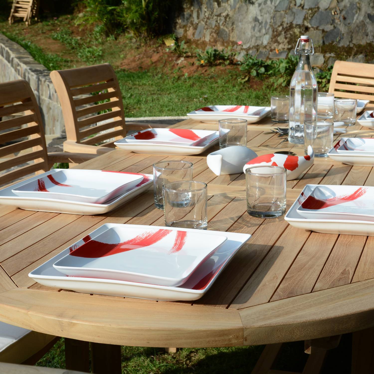 Salon de jardin en teck massif Tikopia, 8 places - TECK'Attitude - Image 3