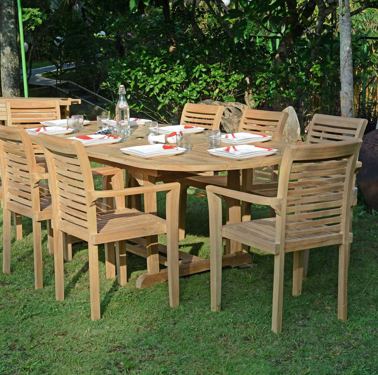 Salon de jardin en teck massif Tikopia, 8 places - TECK'Attitude - Image 2