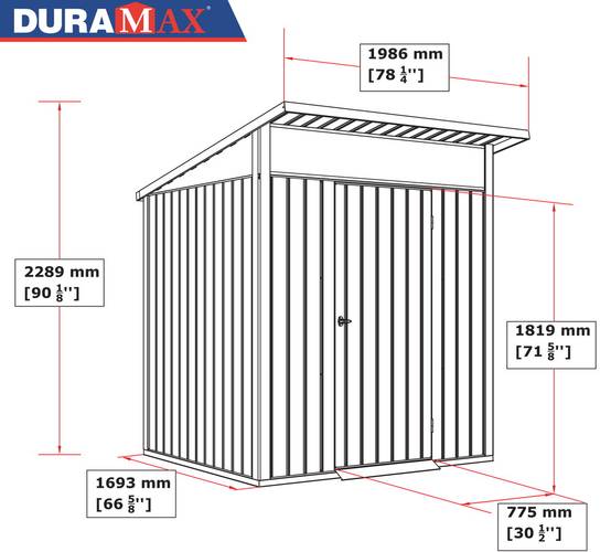 Duramax - Abri de jardin métal MODERN - 3,32m² - Mono pente - Anthracite Duramax - Image 6