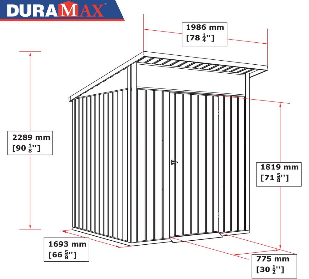 Duramax - Abri de jardin métal MODERN - 3,32m² - Mono pente - Anthracite Duramax - Image 6