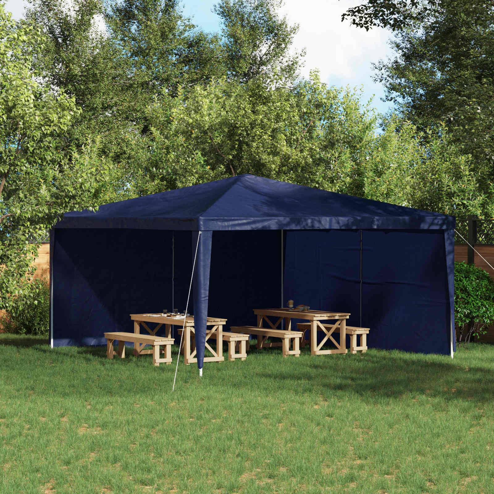 Mur de tente de fête PE et acier bleu 400 x 195 cm - PANGIVO - Image 1