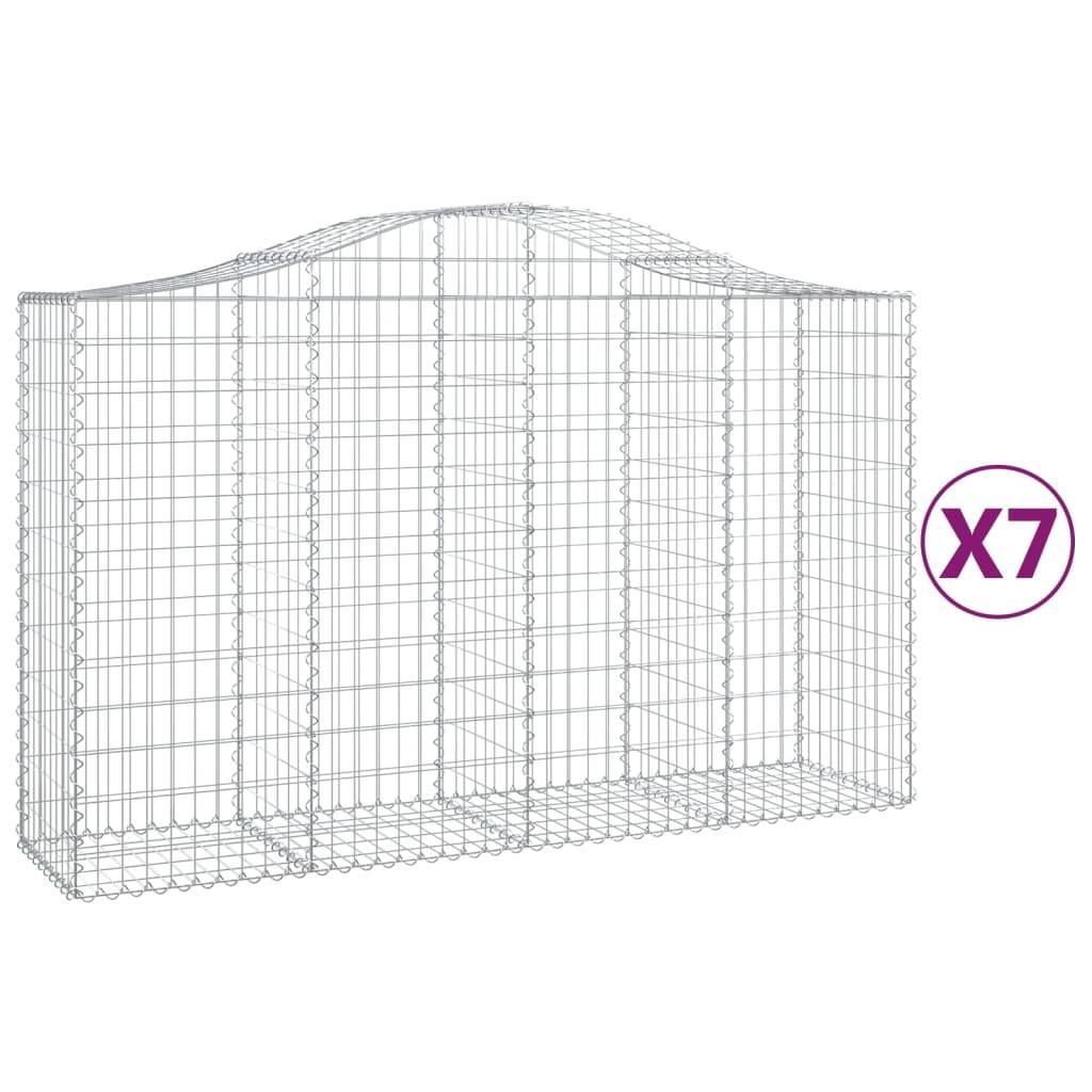 Vidaxl - Paniers à gabions arqués 7 pcs 200x50x120/140 cm Fer galvanisé vidaXL 3145666 - Image 2