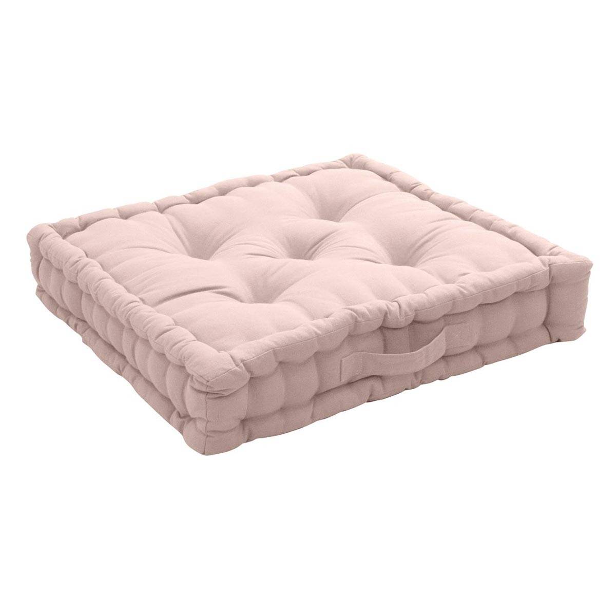 Enjoy Home - Coussin de Sol Uni "Panama" 50x50cm Vieux Rose - Image 1