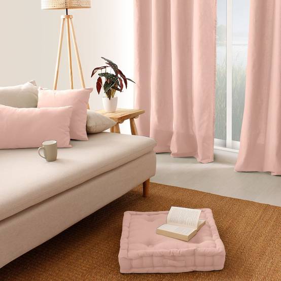 Enjoy Home - Coussin de Sol Uni "Panama" 50x50cm Vieux Rose - Image 3