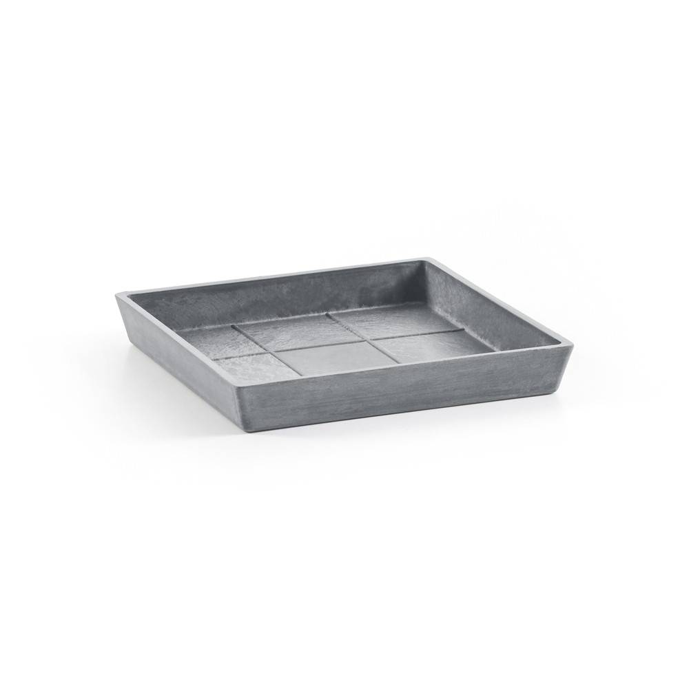 Ecopots - Soucoupe Square 35 Bleu Gris - 29,6 x 29,6 x H. 3 cm ECOPOTS