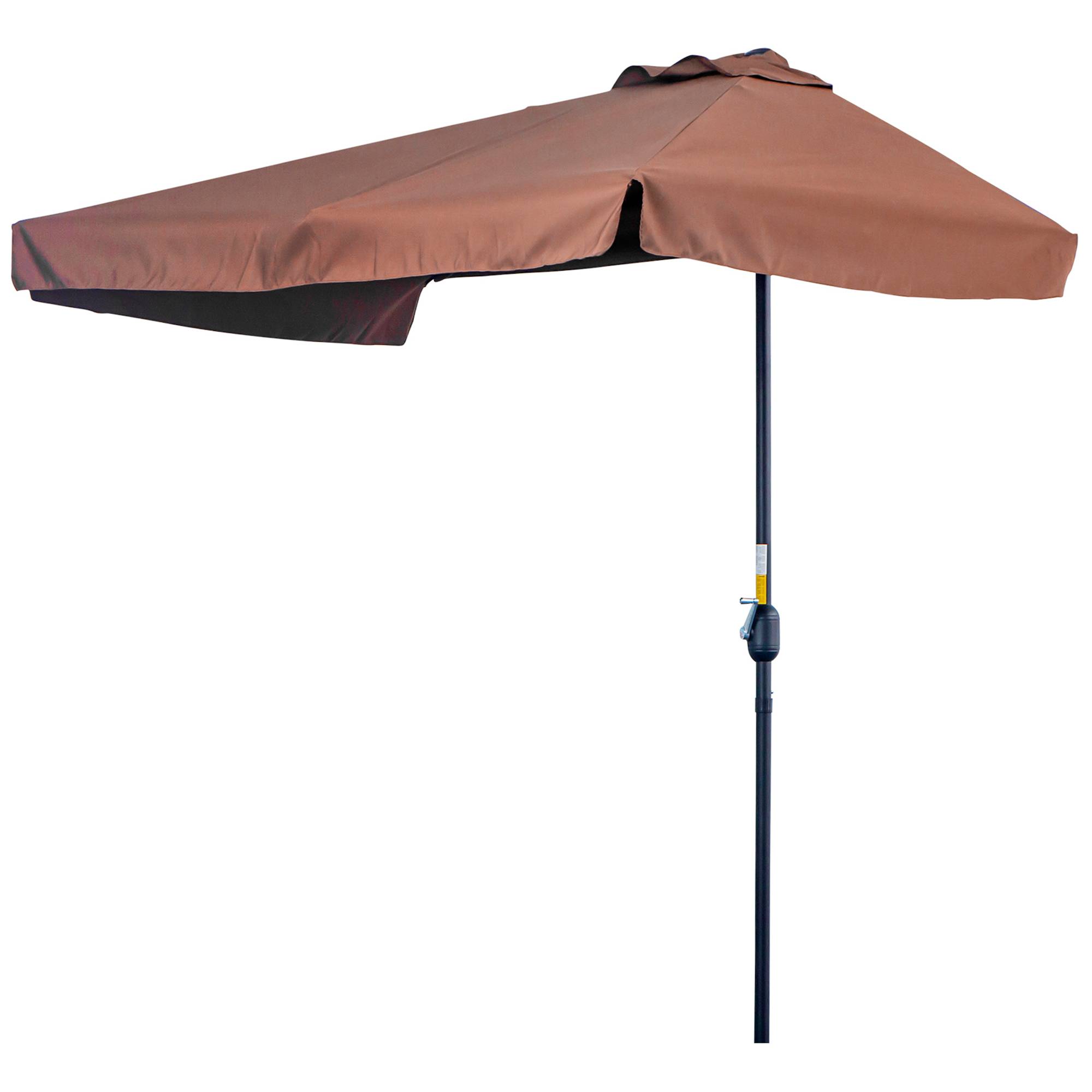 Demi-Parasol Mural Métal pour Balcon et Terrasse avec Manivelle 230x130 Marron - ComfortXL Outdoor Living - Image 2