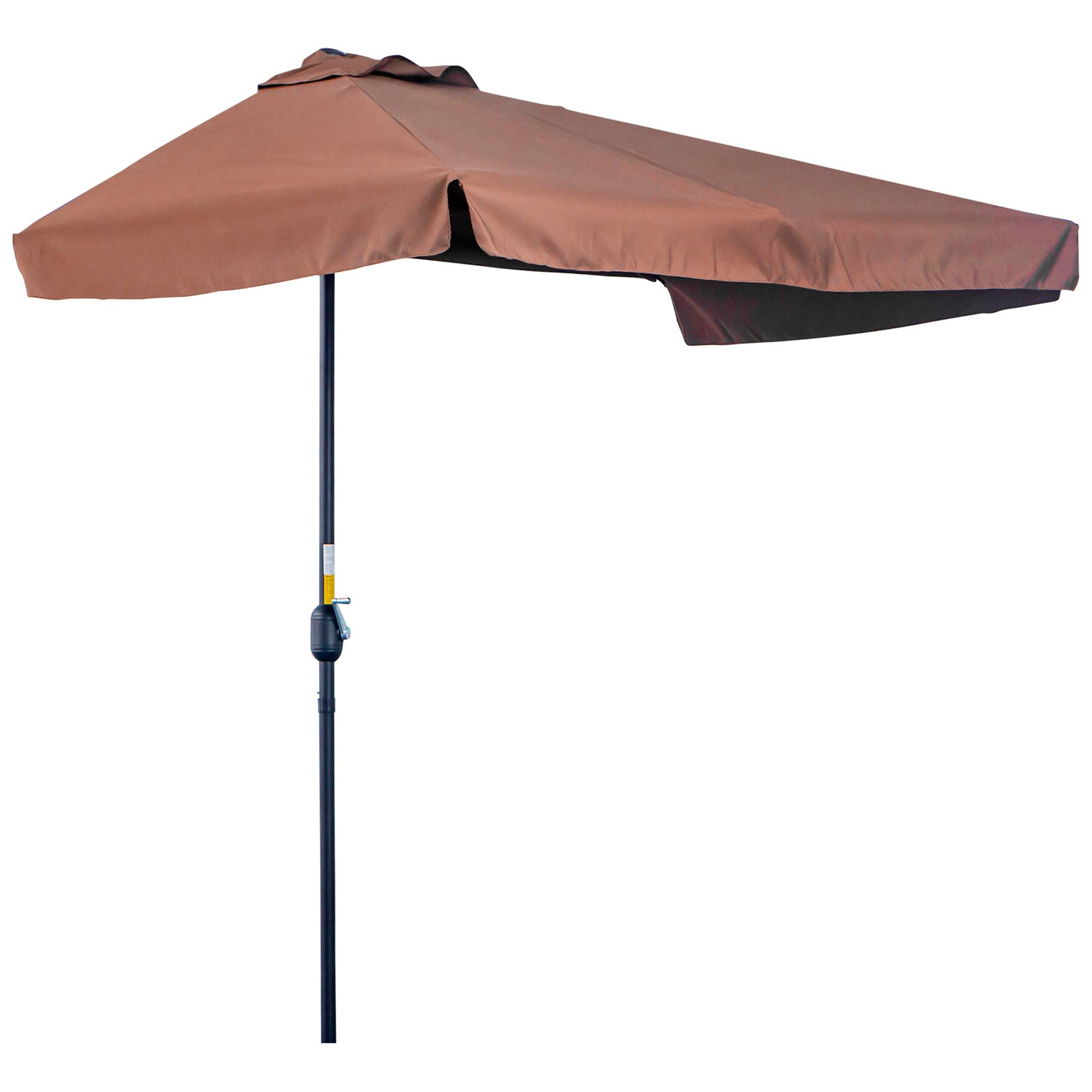 Demi-Parasol Mural Métal pour Balcon et Terrasse avec Manivelle 230x130 Marron - ComfortXL Outdoor Living - Image 1