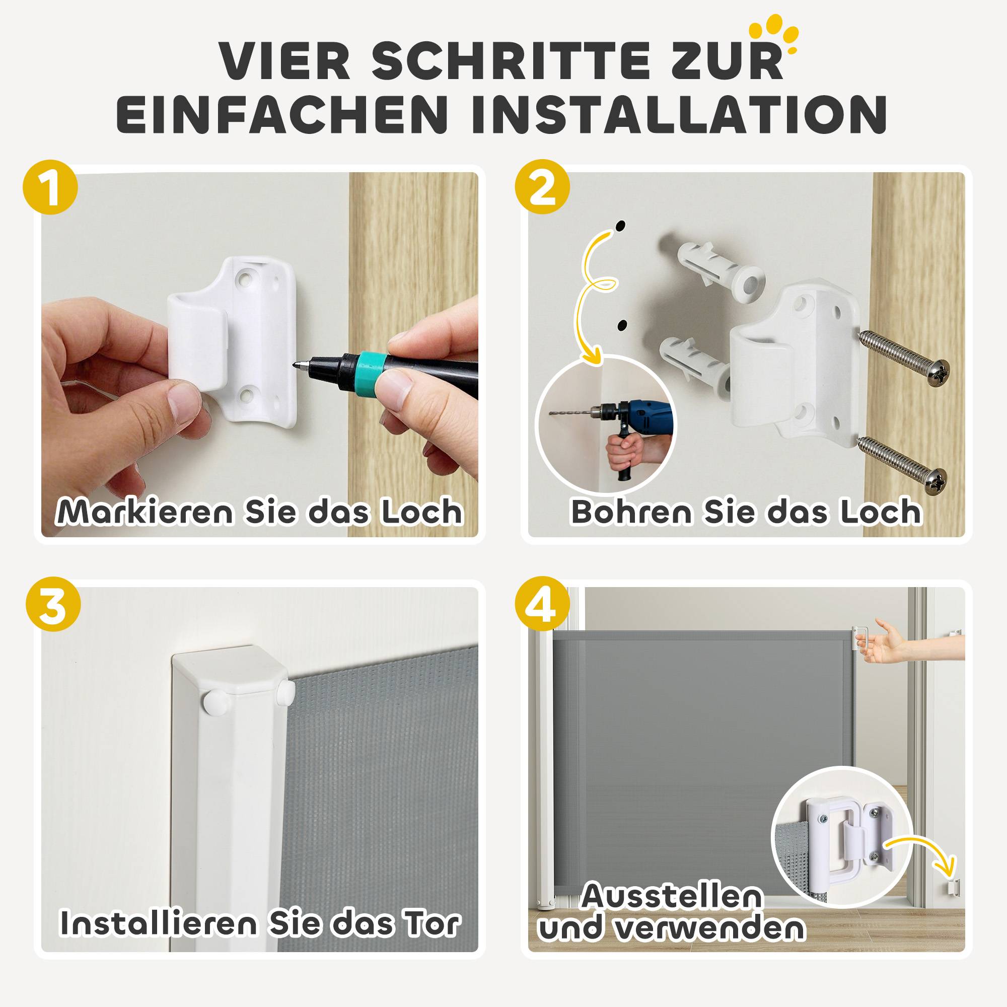 Sans Marque - Barrière pour escaliers, métal et plastique, gris - Image 8
