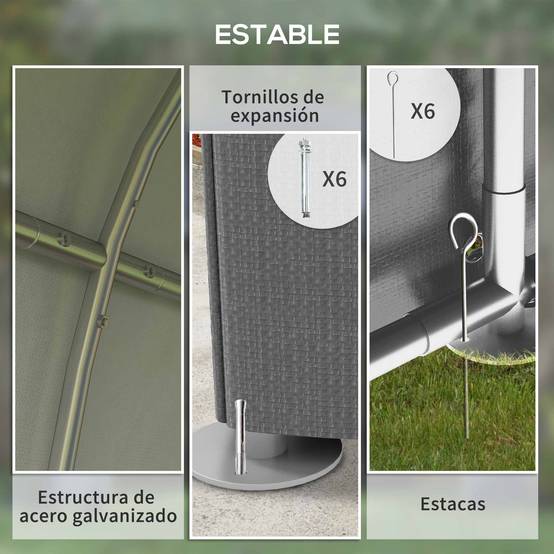 ComfortXL - Abri vélos motos métal galvanisé jardin rangement extérieur 120x179x165cm gris - ComfortXL Outdoor Living - Image 7