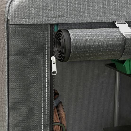 ComfortXL - Abri vélos motos métal galvanisé jardin rangement extérieur 120x179x165cm gris - ComfortXL Outdoor Living - Image 9